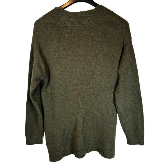 RDI Green Women's Pullover Green Sweater Plunging V-Neck Women's Small Petite - Picture 2 of 3